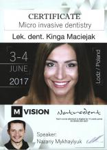 lek.dent. Kinga Maciejak Micro Invasive Dentistry