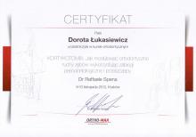 Dorota Łukasiewicz Certyfikat Kortykotomia 