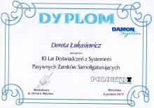Dorota Łukasiewicz Certyfikat Damon System 2